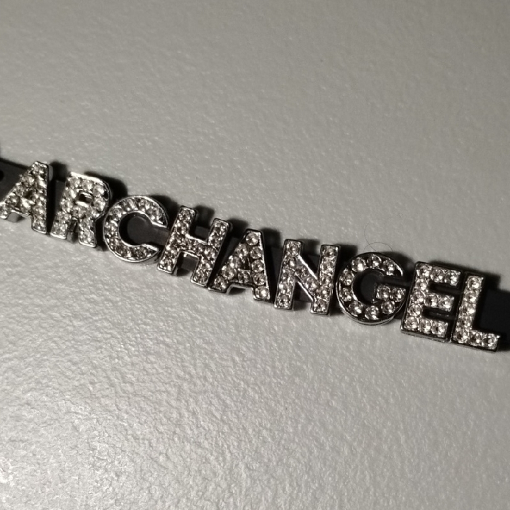 ARCHANGEL Clear Crystal Silver-Tone Logo Bracelet - Picture 4 of 9